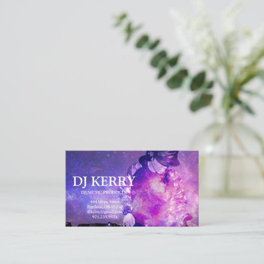 Carte De Visite DJ Disk Jockey Electronic (Debout devant)