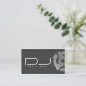 Carte De Visite DJ du logo de l'adaptateur d'enregistrement Silver (Debout devant)