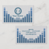 Carte De Visite Dj égalizer musique jouer bleu ombragé (Devant / Derrière)