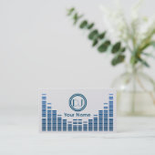 Carte De Visite Dj égalizer musique jouer bleu ombragé (Debout devant)