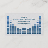 Carte De Visite Dj égalizer musique jouer bleu ombragé (Dos)
