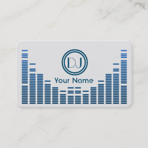 Carte De Visite Dj égalizer musique jouer bleu ombragé