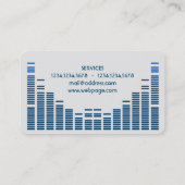 Carte De Visite Dj égalizer musique jouer bleu ombragé (Dos)