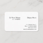Carte De Visite DJ : Équipement, Jockey Disque (Dos)
