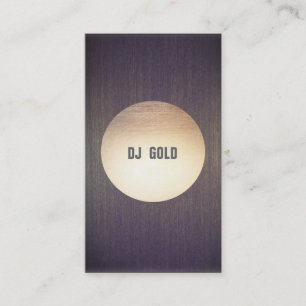 Carte De Visite DJ Faux Gold Leaf Circle Wood Music