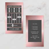 Carte De Visite DJ Gold Faux Rose moderne| Cool (Devant / Derrière)