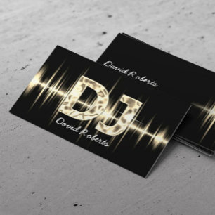 Carte De Visite DJ Gold Sound Waves Professional Deejay