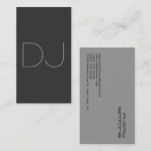 Carte De Visite DJ Gris Contemporain Vertical Clean (Devant / Derrière)