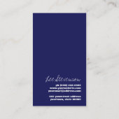 Carte De Visite DJ Hip Navy moderne Bleu et Blancs (Dos)