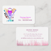 Carte De Visite DJ Instruments de musique Organisateur d'événement (Devant / Derrière)