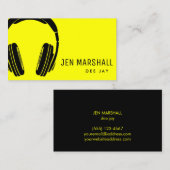 Carte De Visite dj jaune néon (Devant / Derrière)