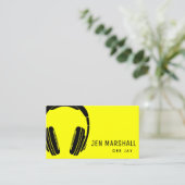 Carte De Visite dj jaune néon (Debout devant)