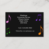 Carte de visite DJ Karaoke personnalisé (Dos)