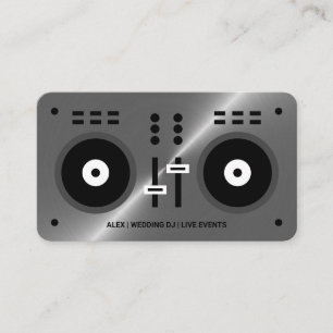 Carte De Visite DJ Mariage de Metal-Grey Faux
