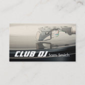 Carte De Visite DJ Métalique Moderne Stylish Vinyl Recoder Mixer (Devant)