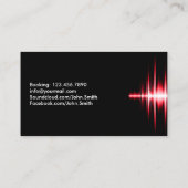 Carte De Visite DJ Modern Red Beats Professional Deejay Music (Dos)