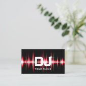 Carte De Visite DJ Modern Red Beats Professional Deejay Music (Debout devant)