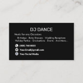 Carte De Visite DJ moderne (Dos)