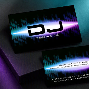 Carte de visite DJ Moderne Bleue