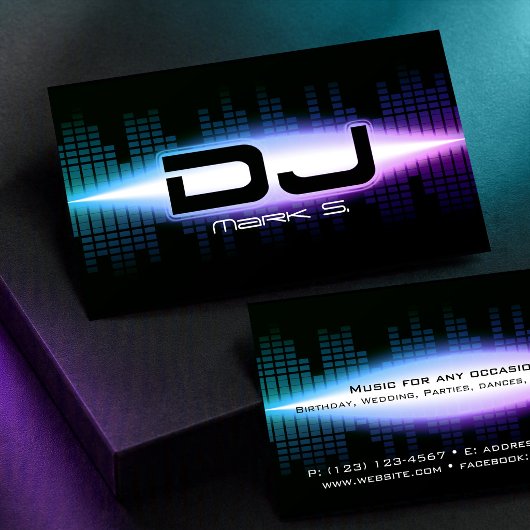 Carte de visite DJ Moderne Bleue