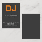 Carte De Visite DJ Moderne professionnel gris orange (Devant / Derrière)