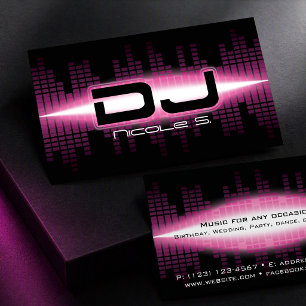 Carte de visite DJ Moderne Rose