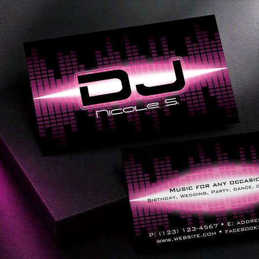 Carte de visite DJ Moderne Rose