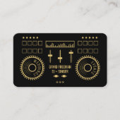 Carte De Visite Dj Music Modern Minimal Black and Gold Turntable (Devant)
