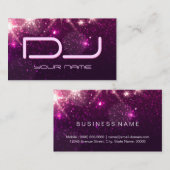 Carte De Visite DJ musical - Parties scintillant rose brillante (Devant / Derrière)