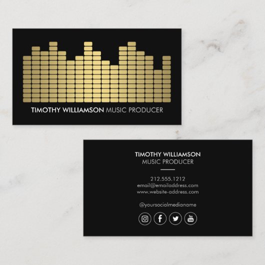 Carte De Visite DJ, Musiciens, Médias Sociaux (Devant / Derrière)