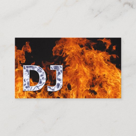 Carte De Visite DJ Musique Dee Jay Flaming Fire (Devant)