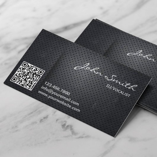 Carte De Visite DJ Musique Deejay Black Metal QR Code