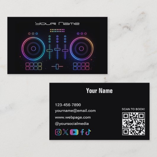 Carte de visite DJ Néo Moderne (Devant / Derrière)