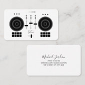 Carte De Visite DJ noir et blanc moderne (Devant / Derrière)