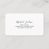 Carte De Visite DJ noir et blanc moderne (Dos)