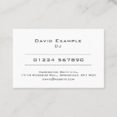 Carte De Visite DJ or Disc Jockey (Dos)