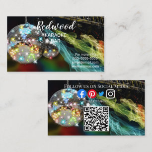 Carte De Visite DJ party planner lueur bâton disco karaoké club Bu