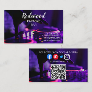 Carte De Visite DJ party planner lueur bâton disco karaoké club Bu