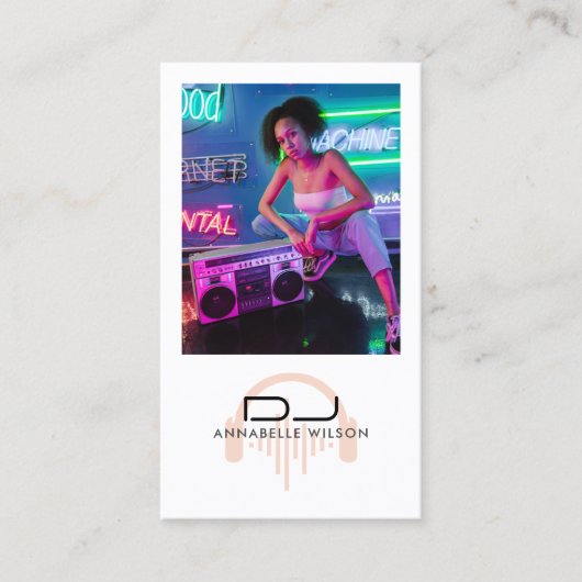 Carte De Visite DJ Photo Musique Moderne (Devant)