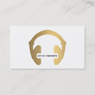 Carte de visite DJ pour casque Faux Gold