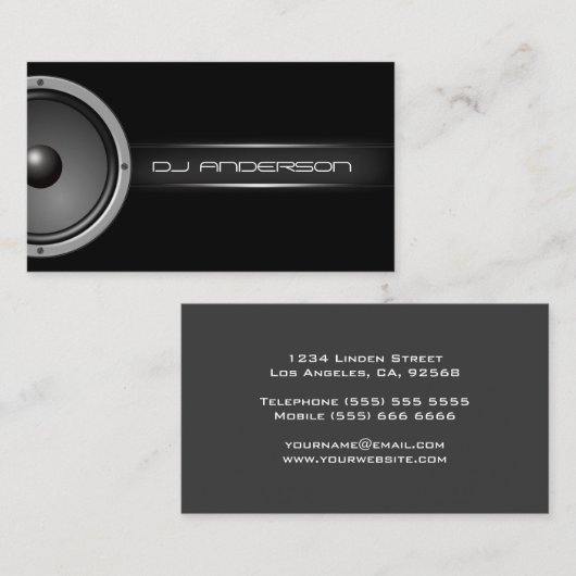 Carte De Visite DJ professionnel (Devant / Derrière)