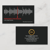 Carte De Visite DJ professionnel Audio Sound Wave (Devant / Derrière)