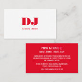 Carte de visite DJ professionnel élégant (Devant / Derrière)