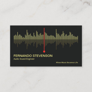 Carte De Visite DJ professionnel Gold Audio Sound Wave