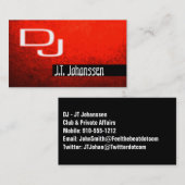Carte de visite DJ professionnel moderne Red (Devant / Derrière)