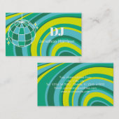 Carte De Visite DJ Retro Super Wave Disco Ball Green (Devant / Derrière)