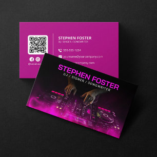 Carte De Visite DJ Rose Signaleur Musicien Deejay Producteur de Mu