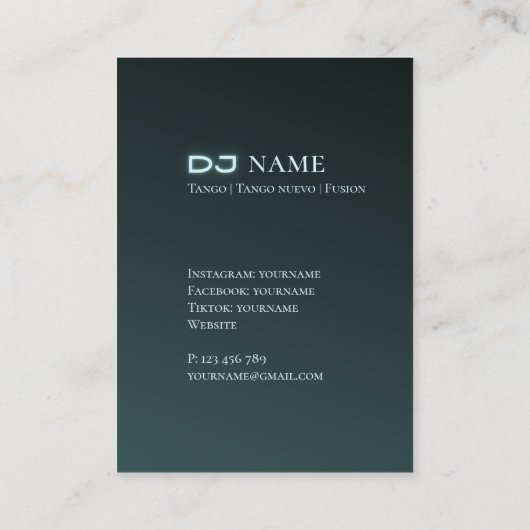 Carte de visite DJ Tango (Dos)