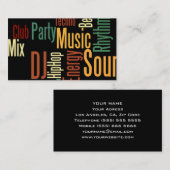 Carte de visite DJ unique (Devant / Derrière)