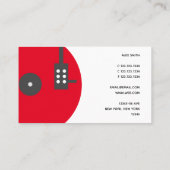 Carte De Visite DJ Vinyl Record Rouge moderne (Dos)